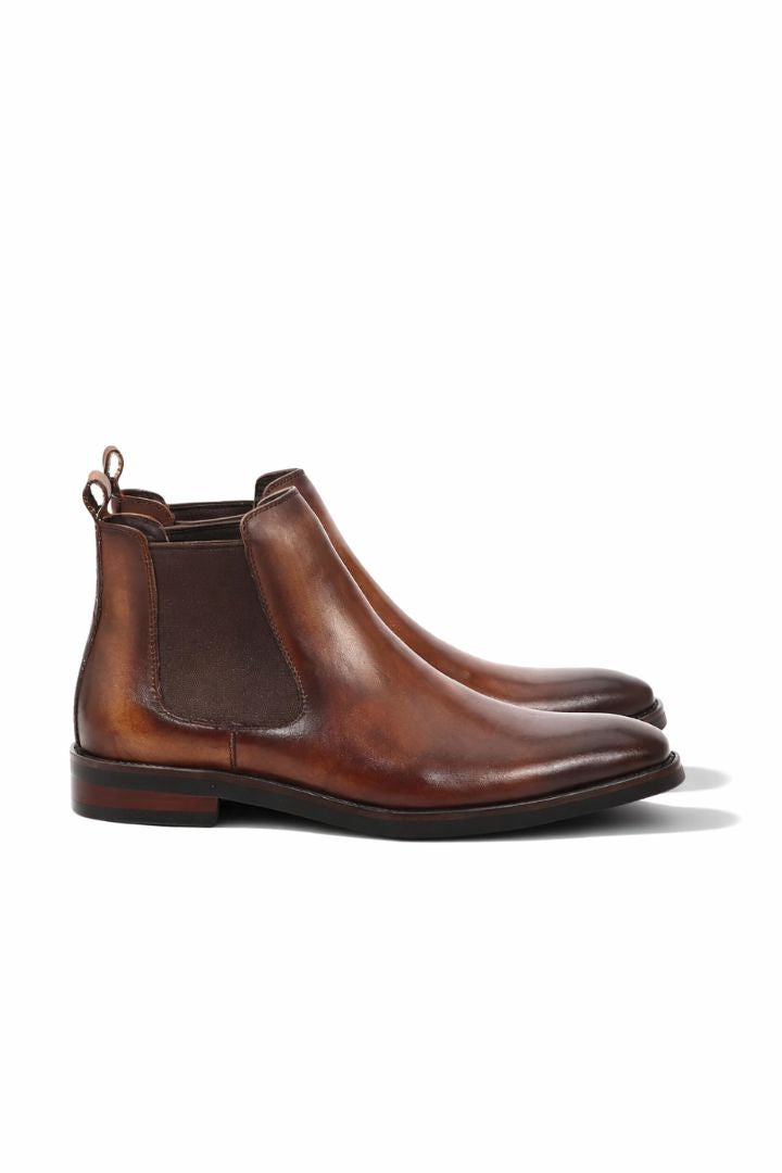 Ruggiero Brown Leather Chelsea Boots