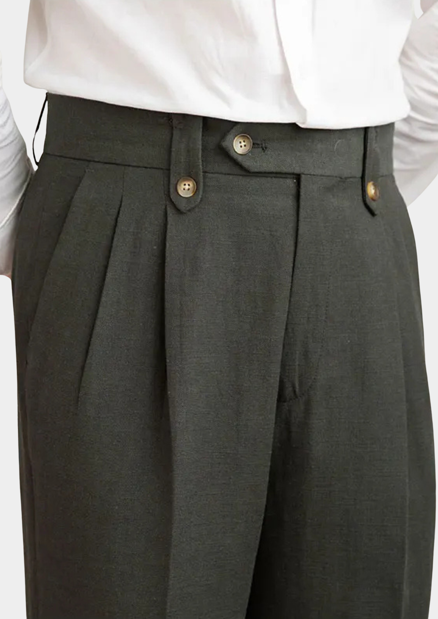 Cagliari Pleated Trousers in Olive
