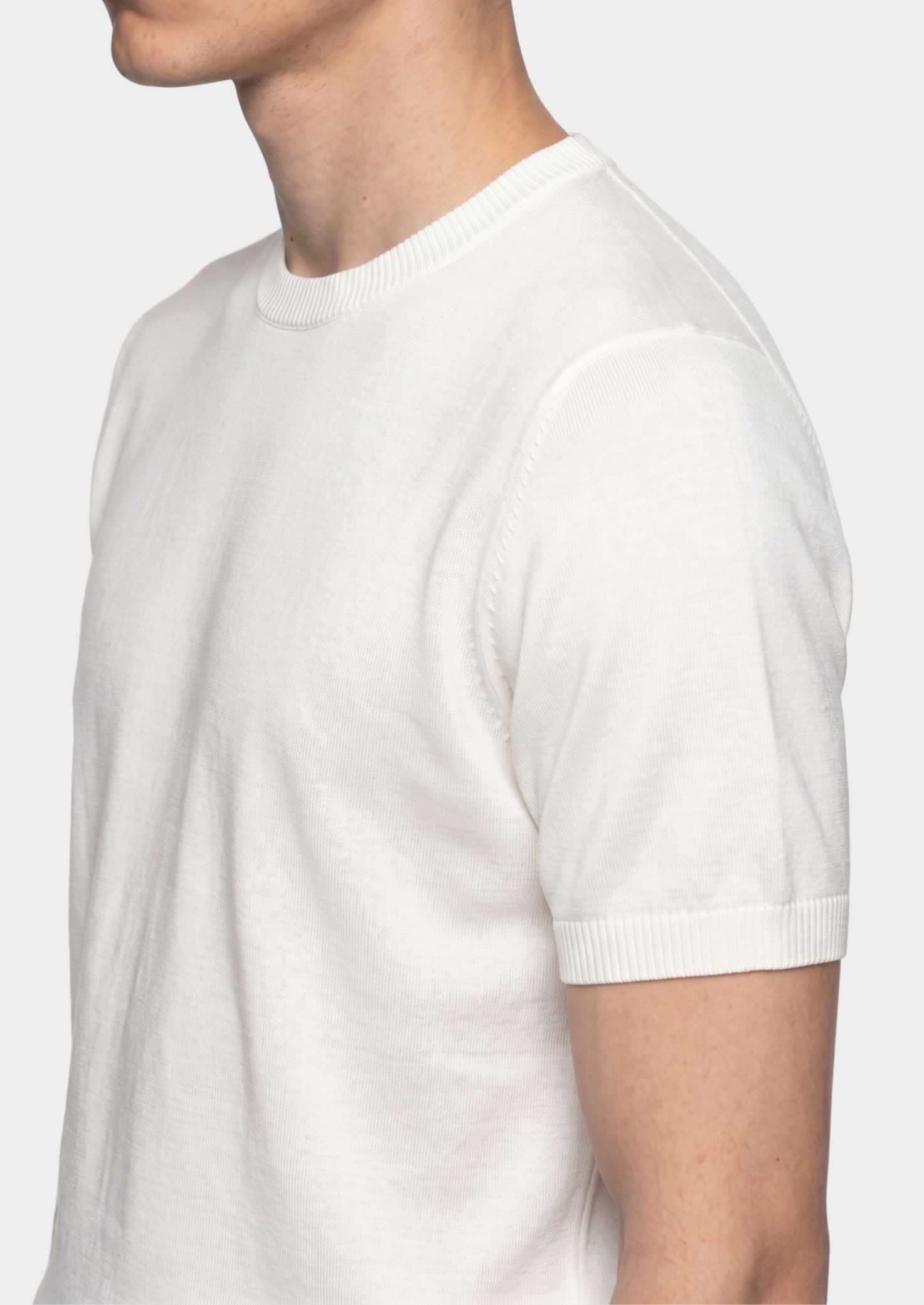 Timeless White Knit Crewneck Tee