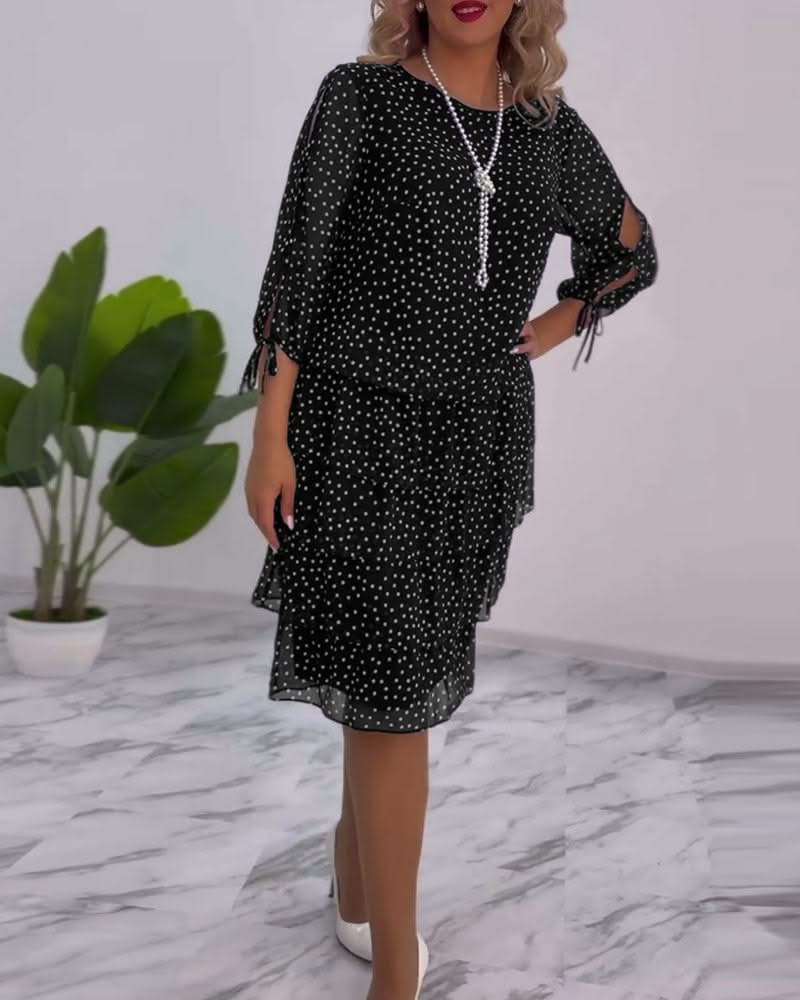Lunessa Polka Dot Tiered Dress