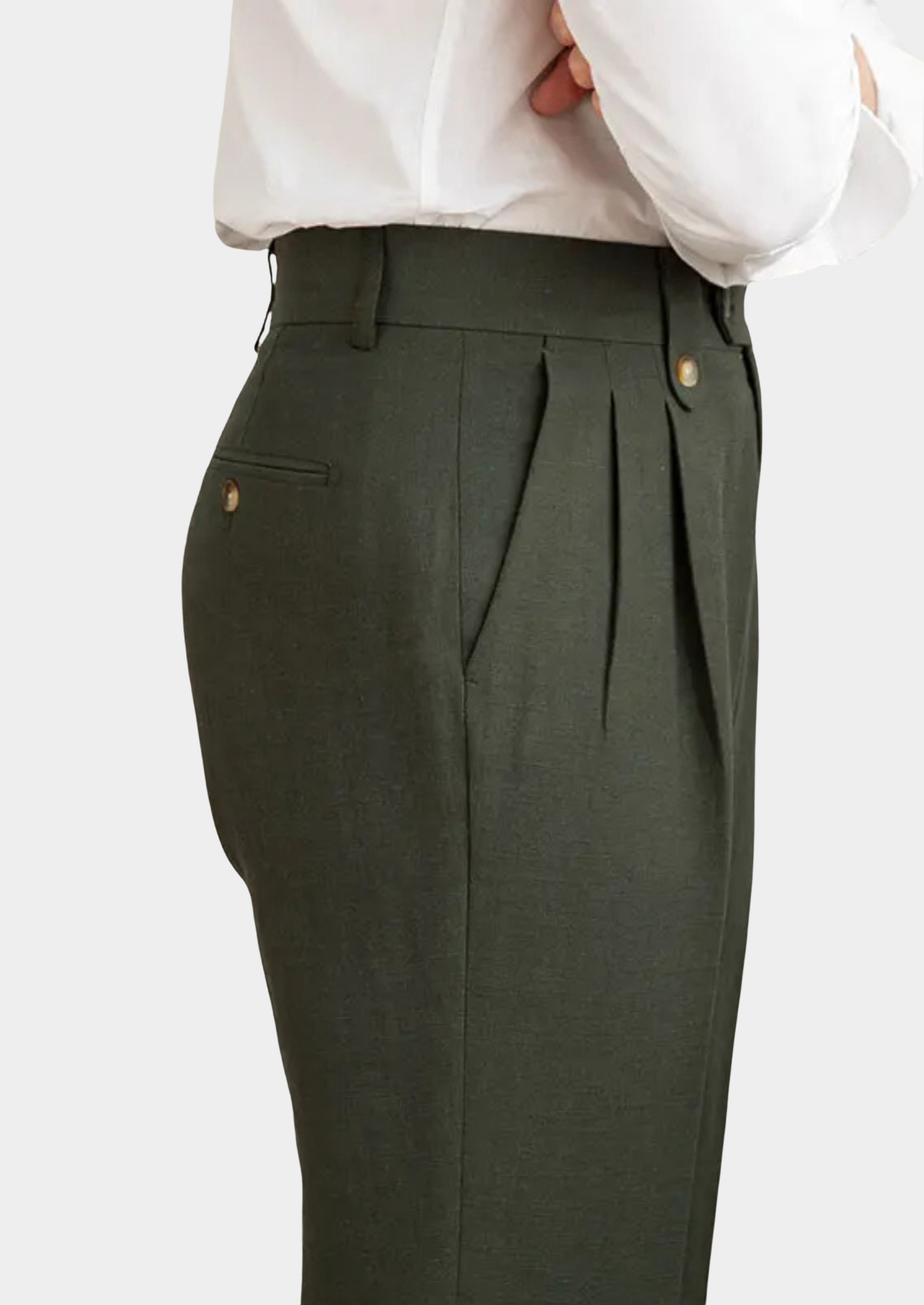 Cagliari Pleated Trousers in Olive