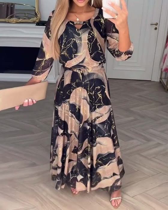 Capri Silk Drape Dress in Soft Beige
