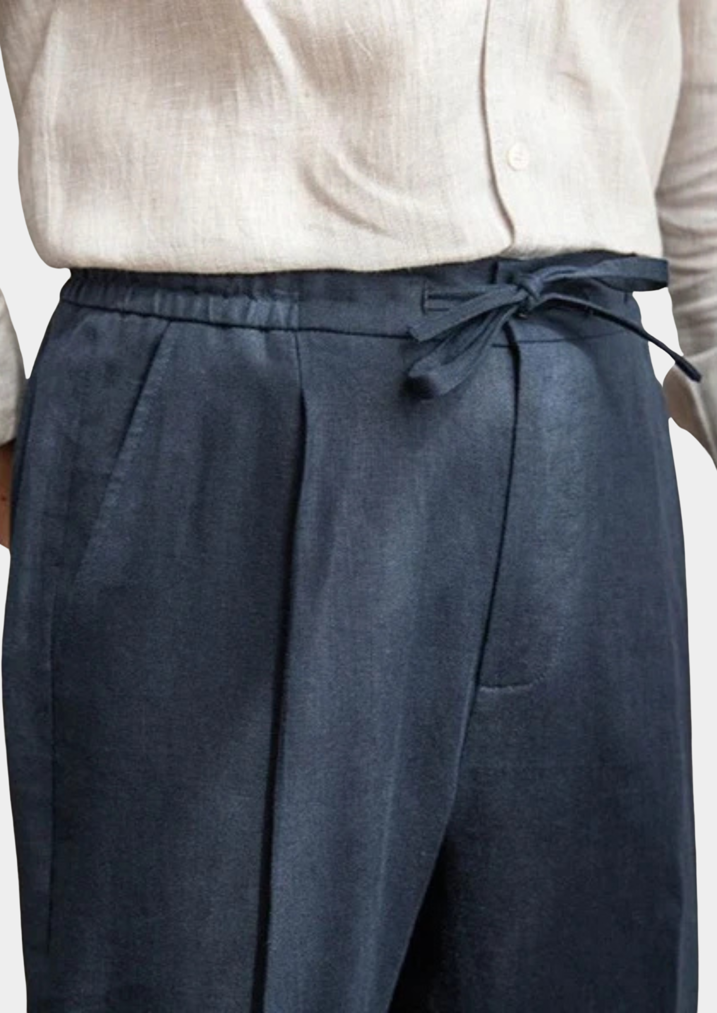 Coastal Drawstring Trousers in Navy