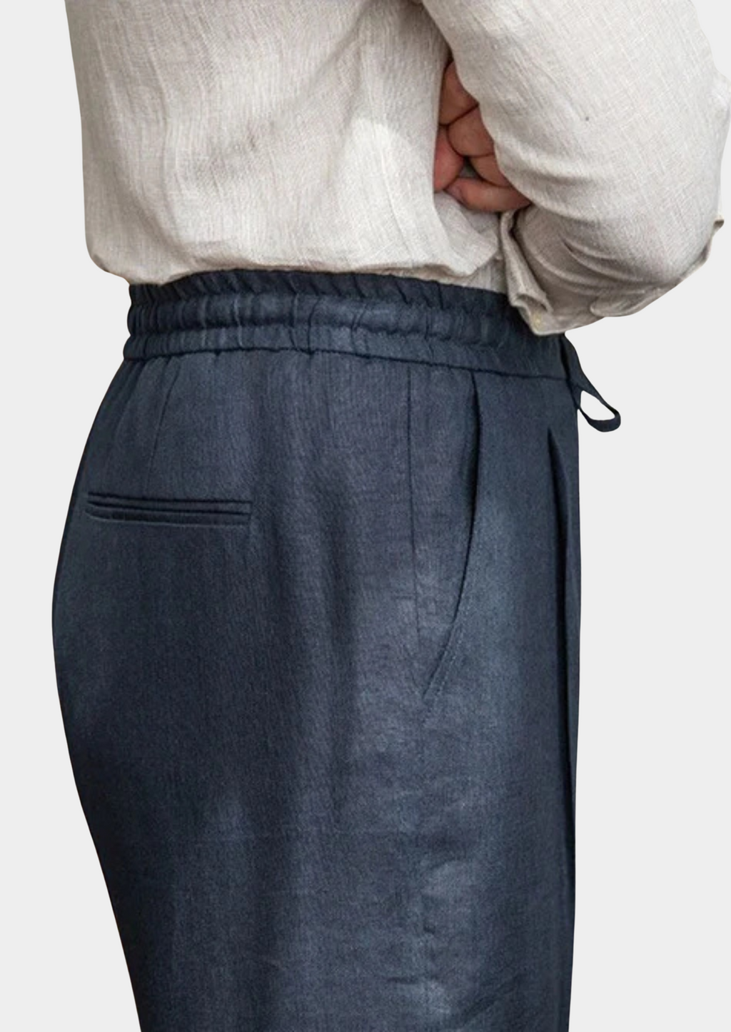 Coastal Drawstring Trousers in Navy