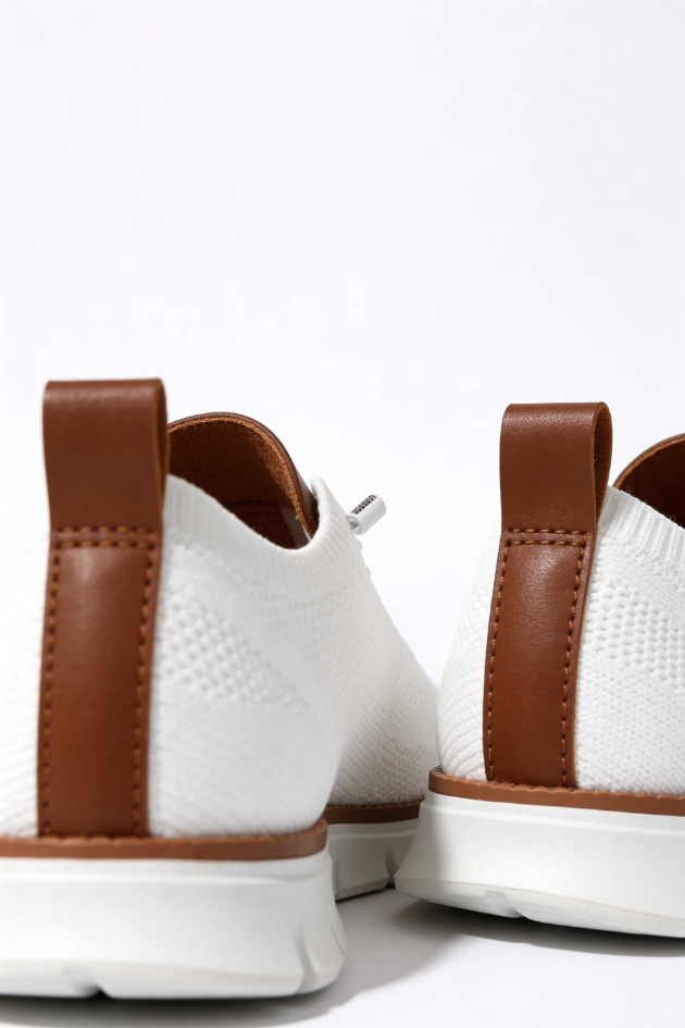 Elio Breathable Knit Sneakers in Pure White