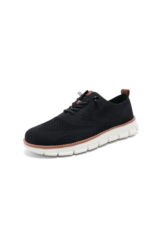 Elio Black Breathable Knit Sneakers