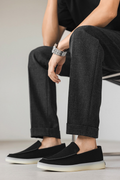 Lavencio Black Leather Loafers