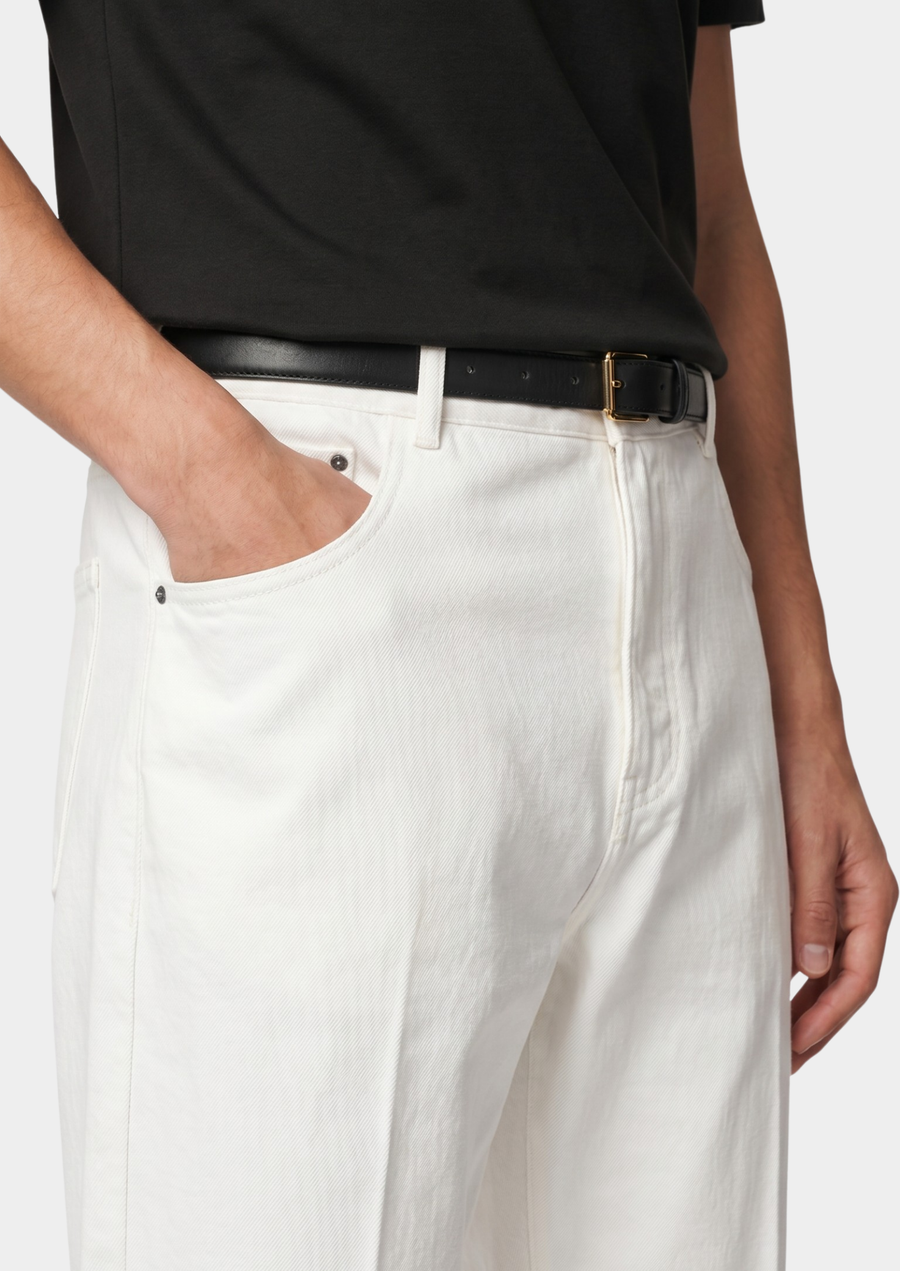Timeless White Straight-Leg Denim Trousers