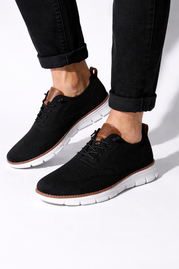 Elio Black Breathable Knit Sneakers