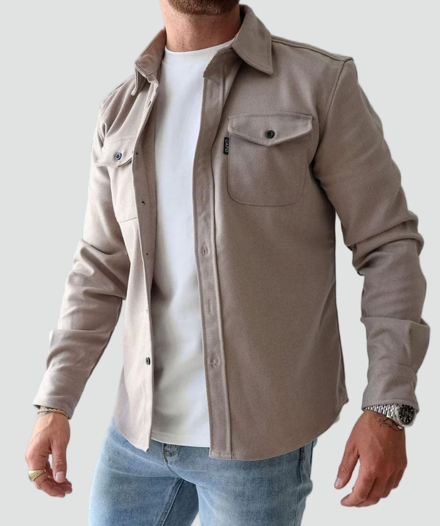 Refined Men's Overshirt in Classic Navy
