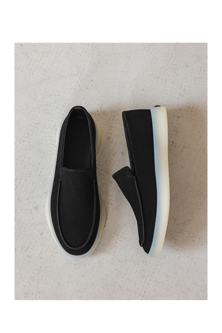 Lavencio Black Leather Loafers