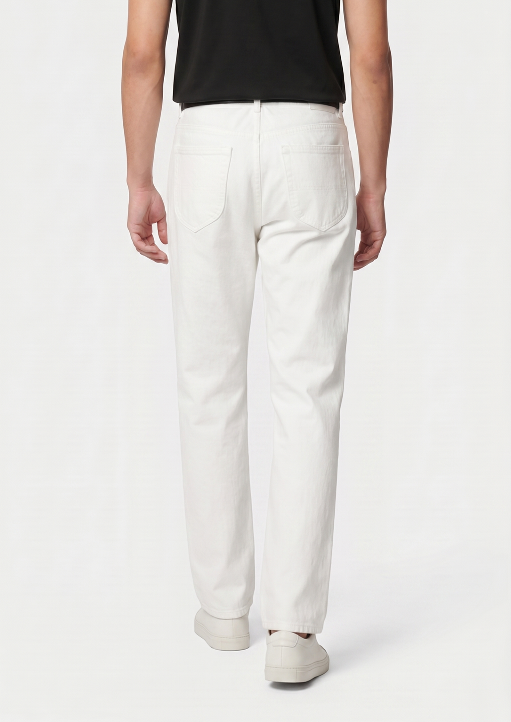 Timeless White Straight-Leg Denim Trousers
