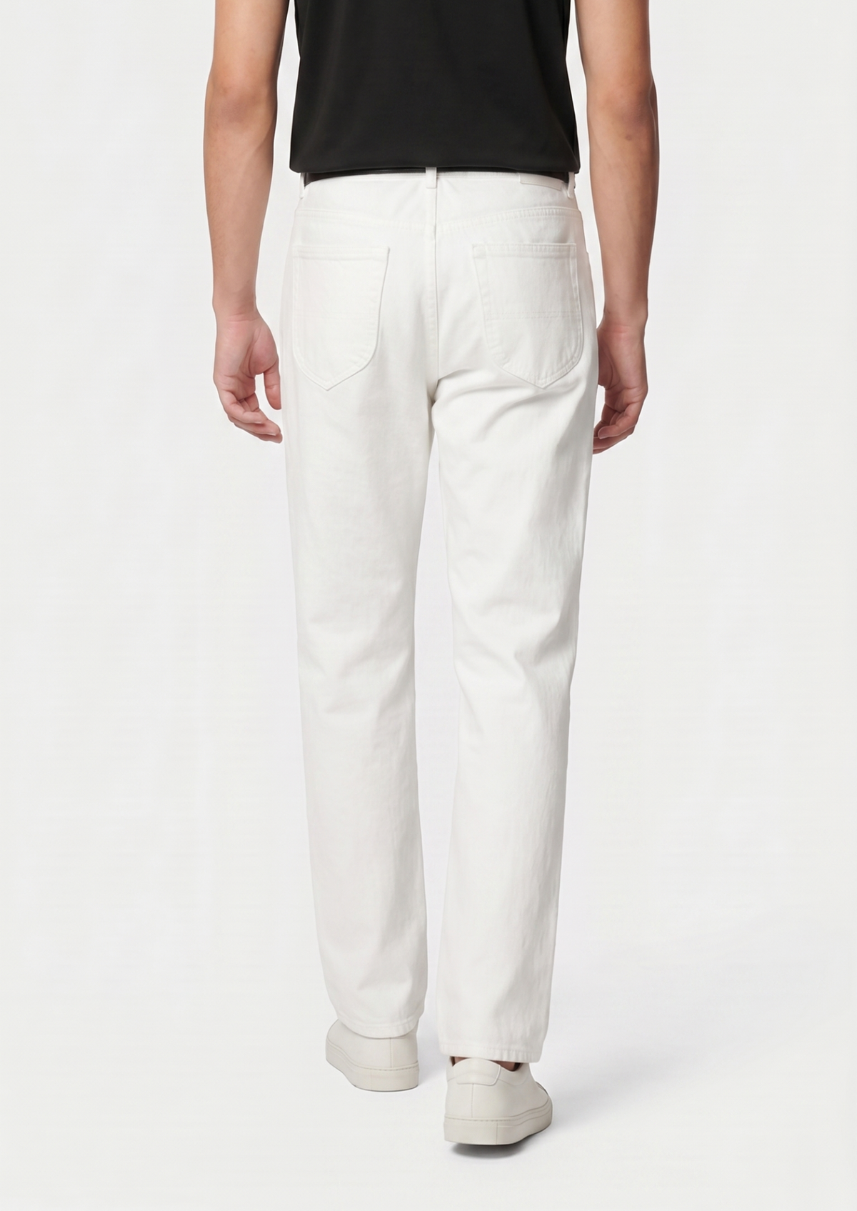 Timeless White Straight-Leg Denim Trousers