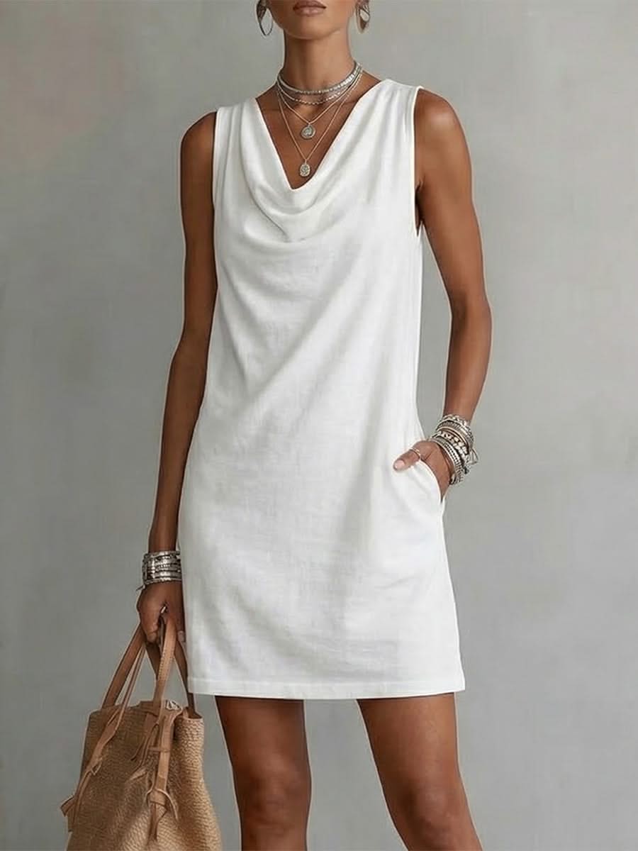 Eleanor Silk Draped Evening Dress