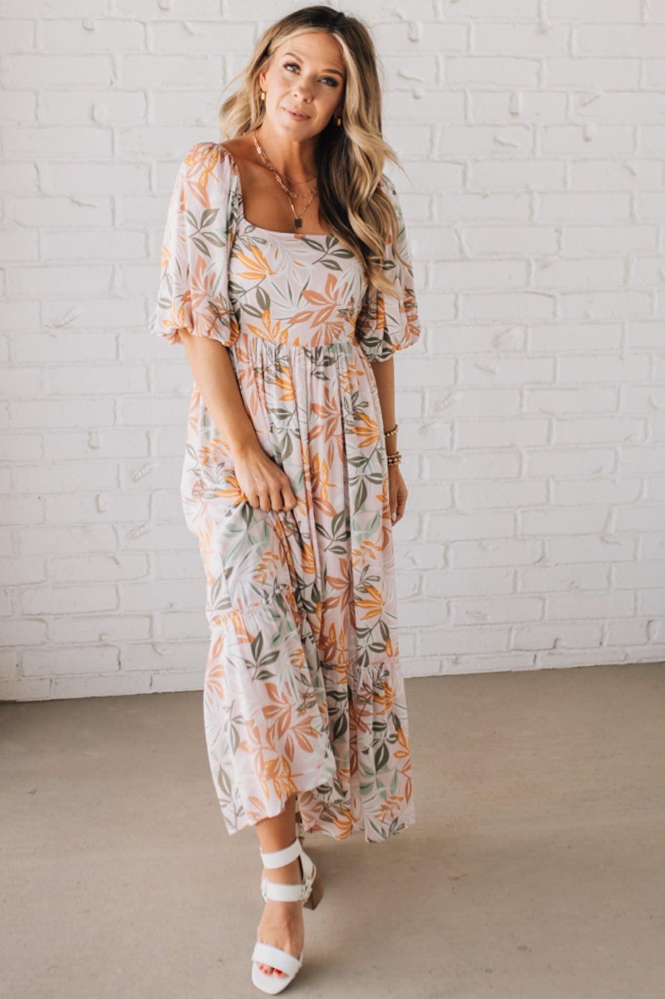 Elara Floral Silk Maxi Dress
