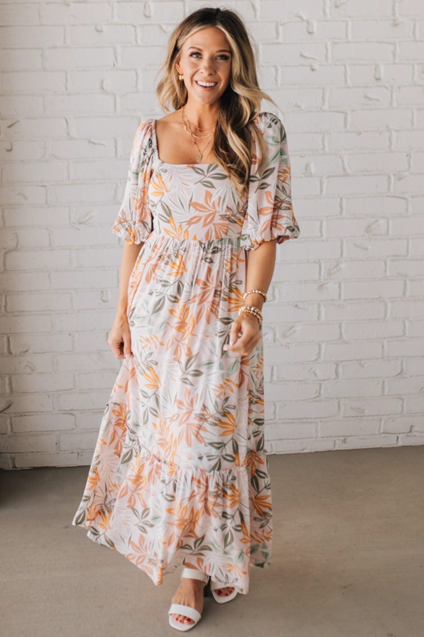 Elara Floral Silk Maxi Dress