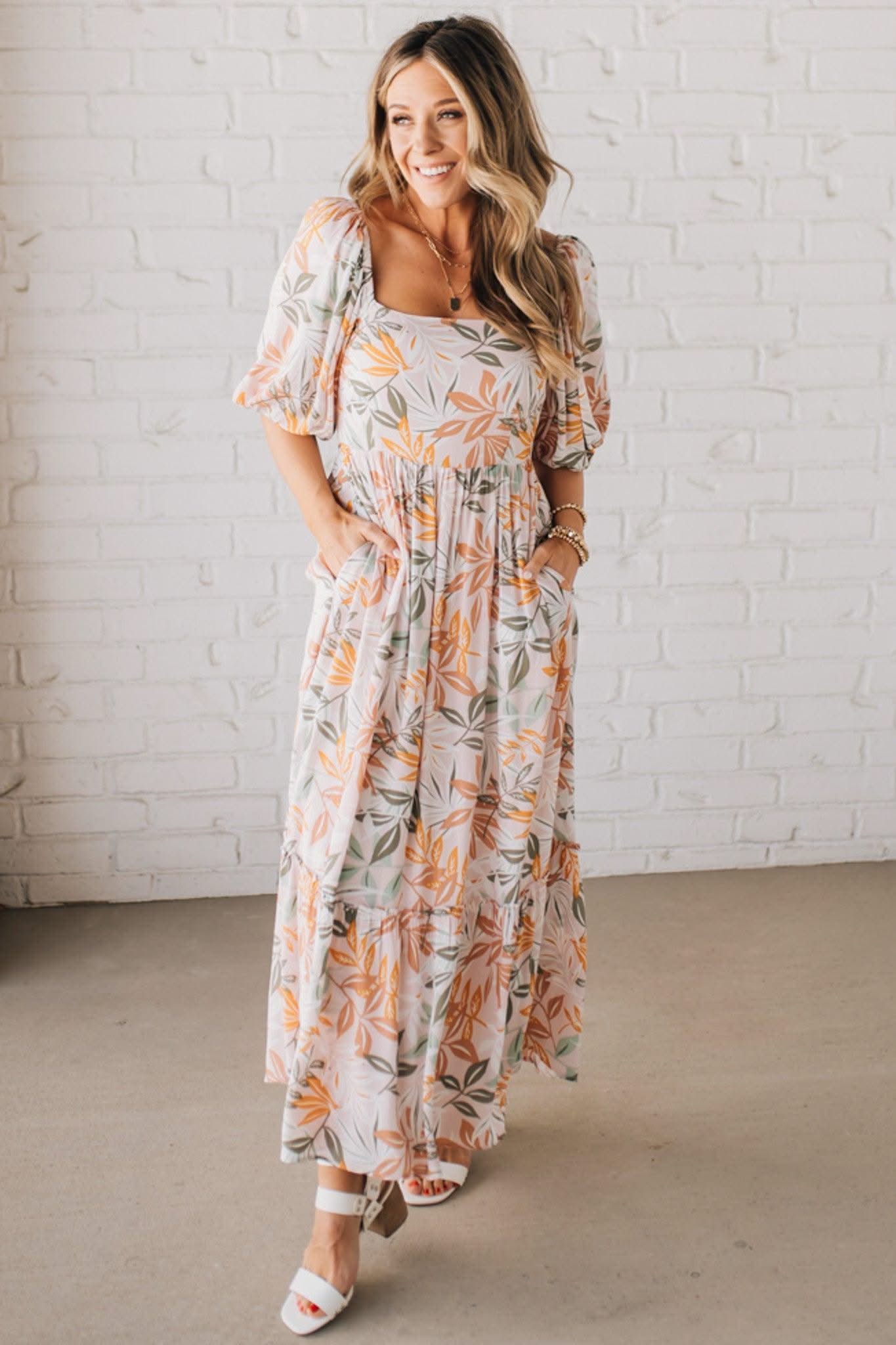 Elara Floral Silk Maxi Dress
