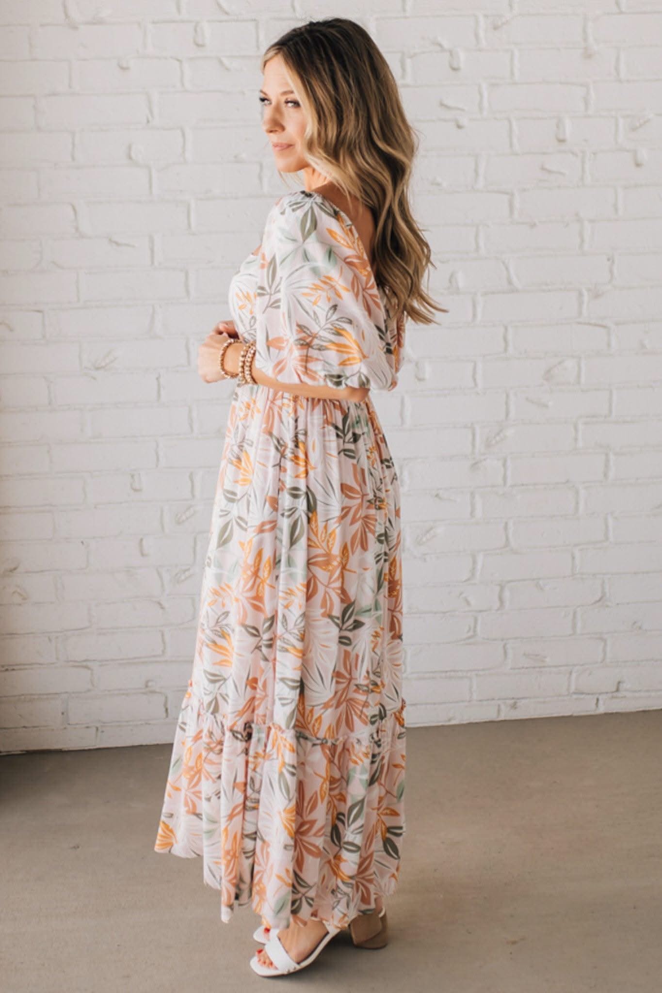 Elara Floral Silk Maxi Dress