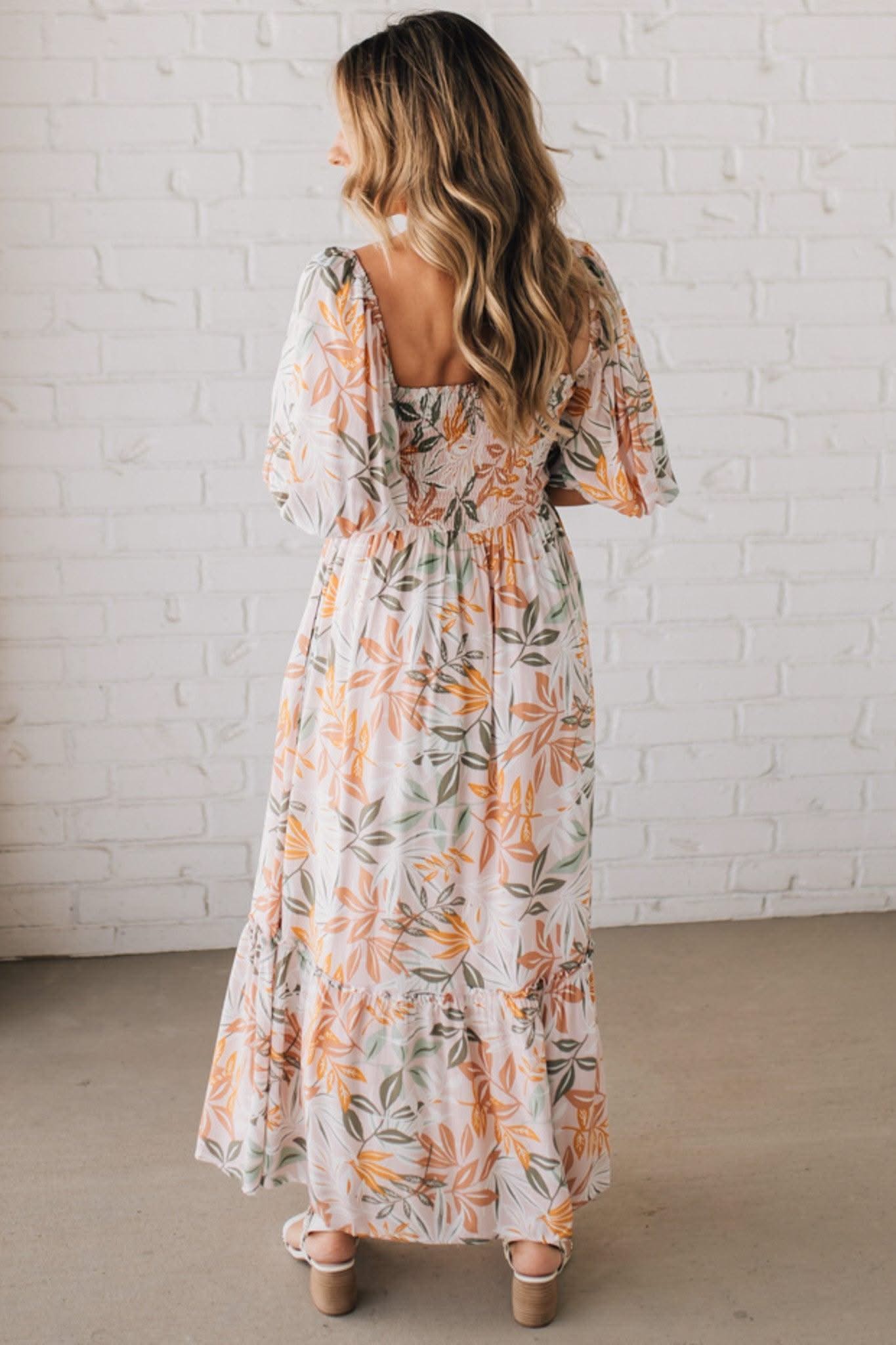 Elara Floral Silk Maxi Dress