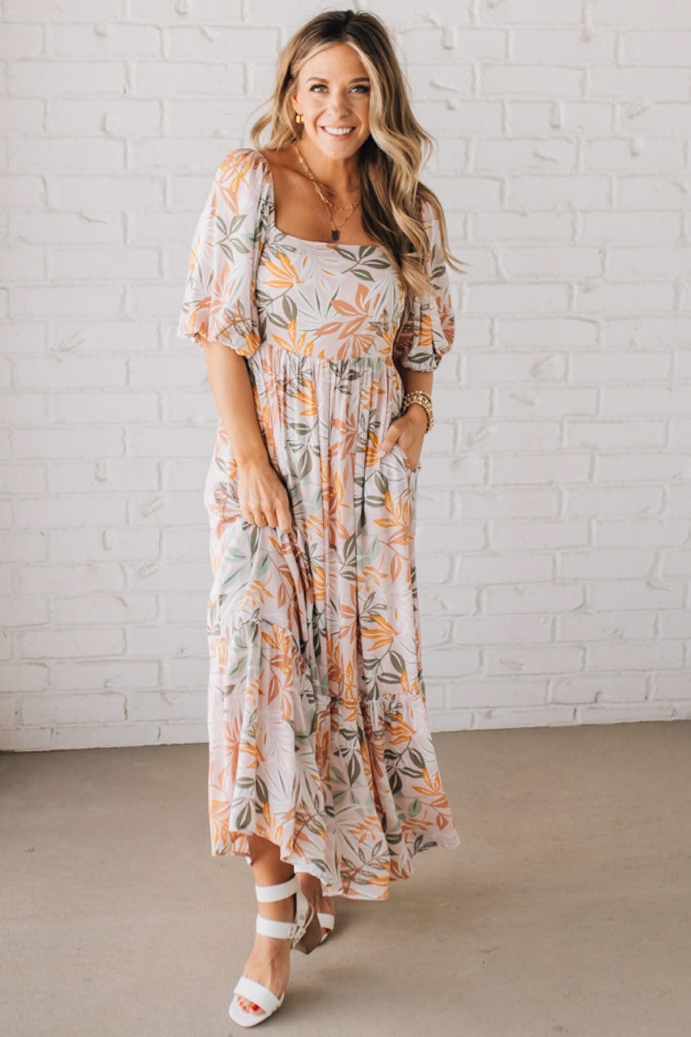 Elara Floral Silk Maxi Dress