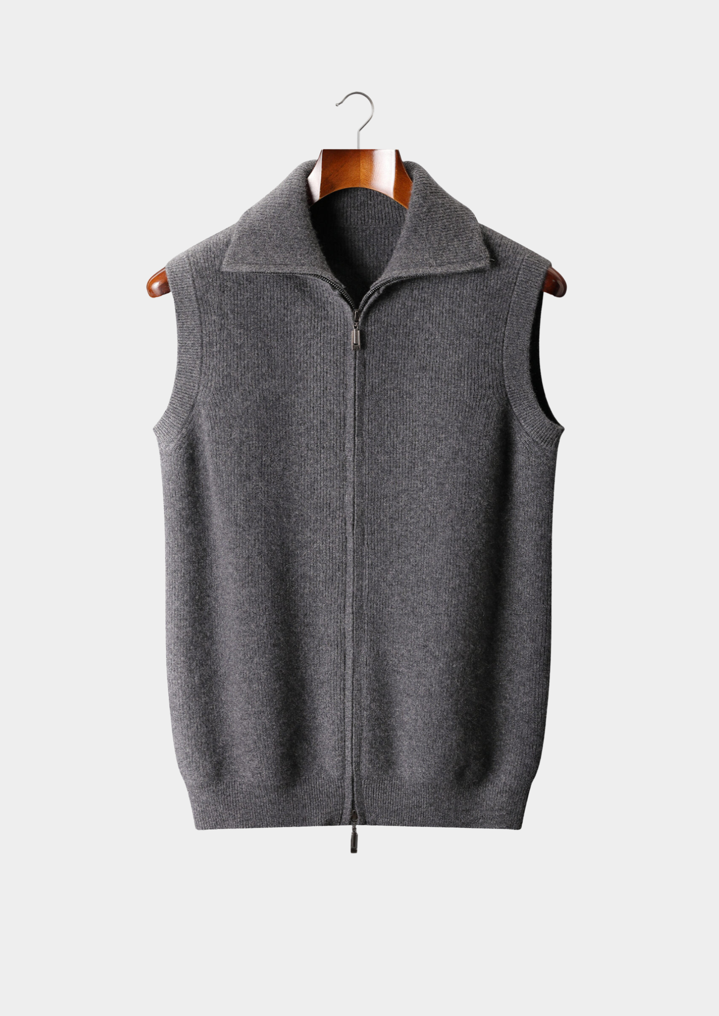 Dark Gray Cashmere Body Warmer Vest
