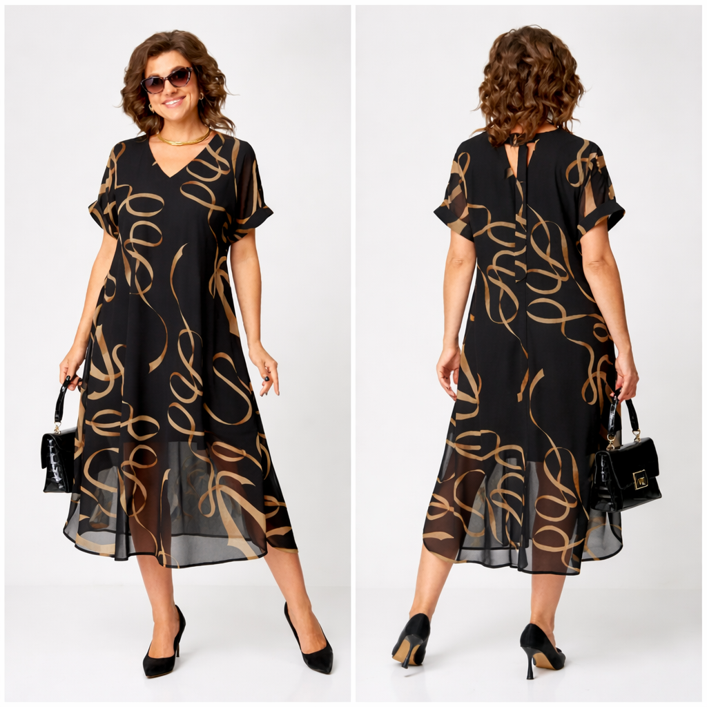 Timeless Short Sleeve Silk Dress