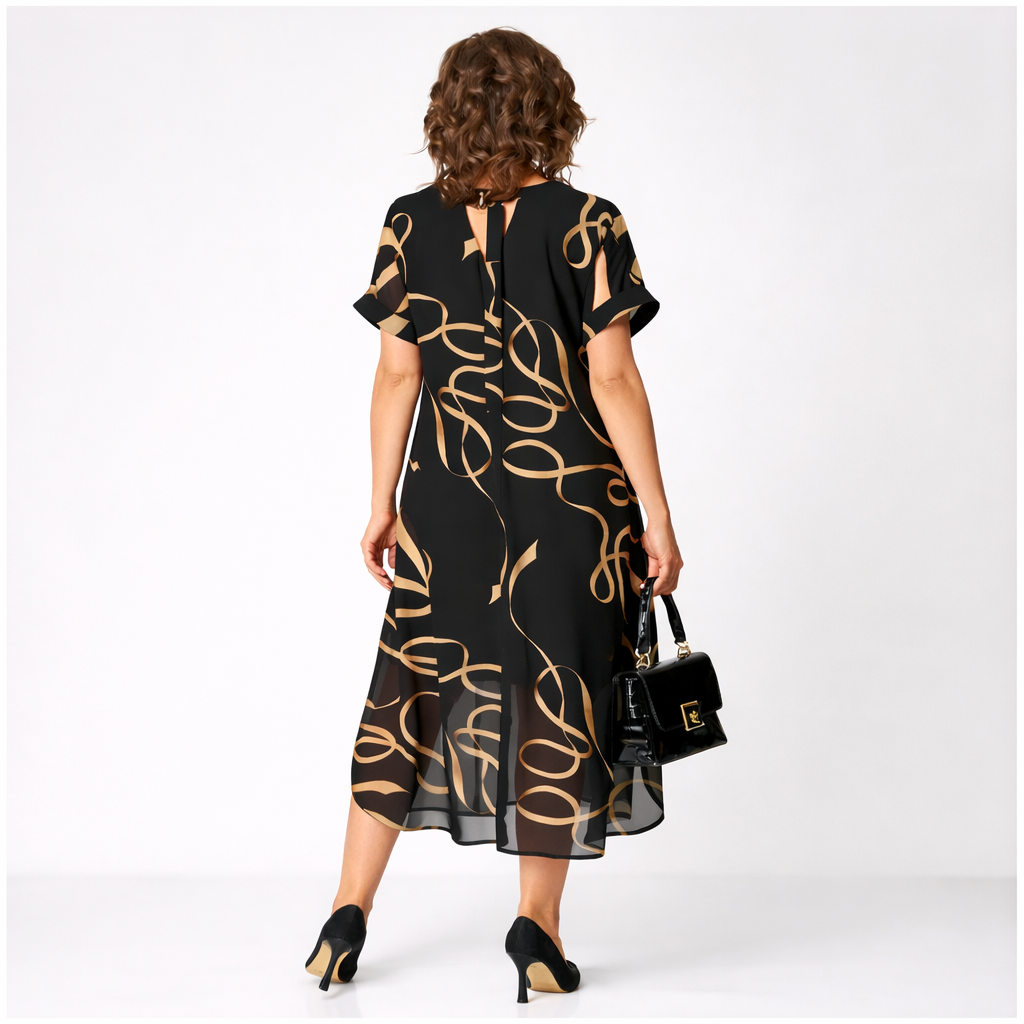 Timeless Short Sleeve Silk Dress