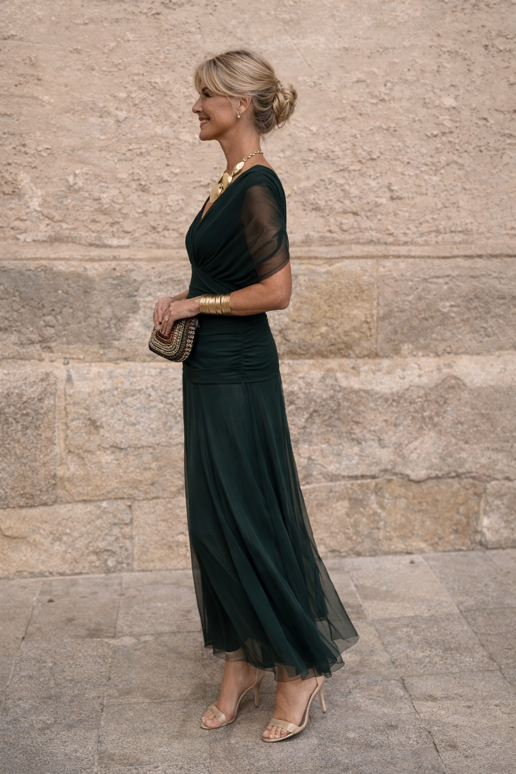 Timeless V-Neck Evening Dress