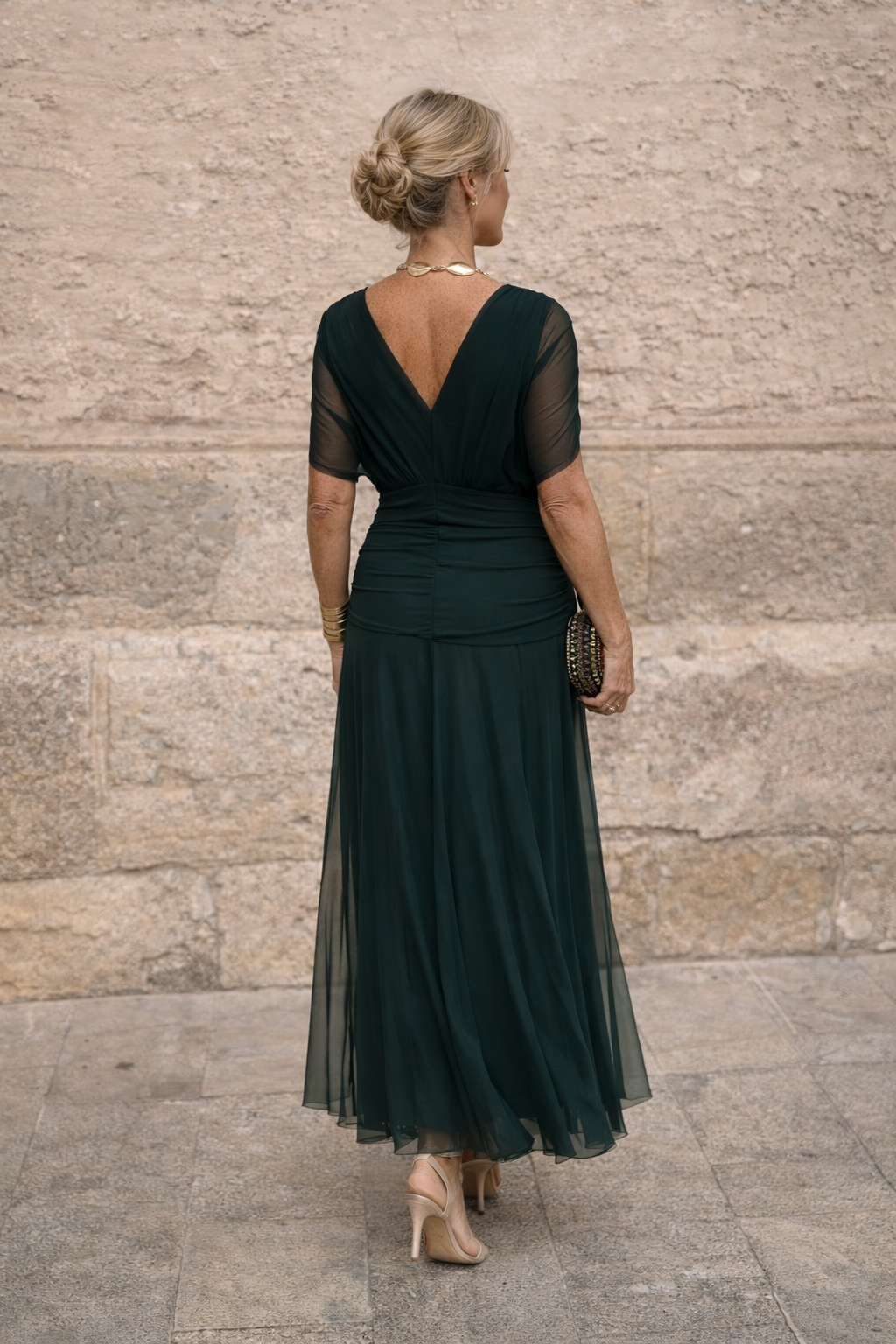 Timeless V-Neck Evening Dress