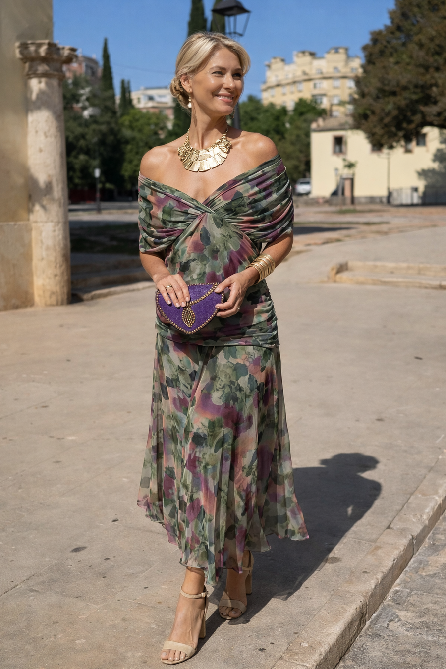 Timeless V-Neck Evening Dress