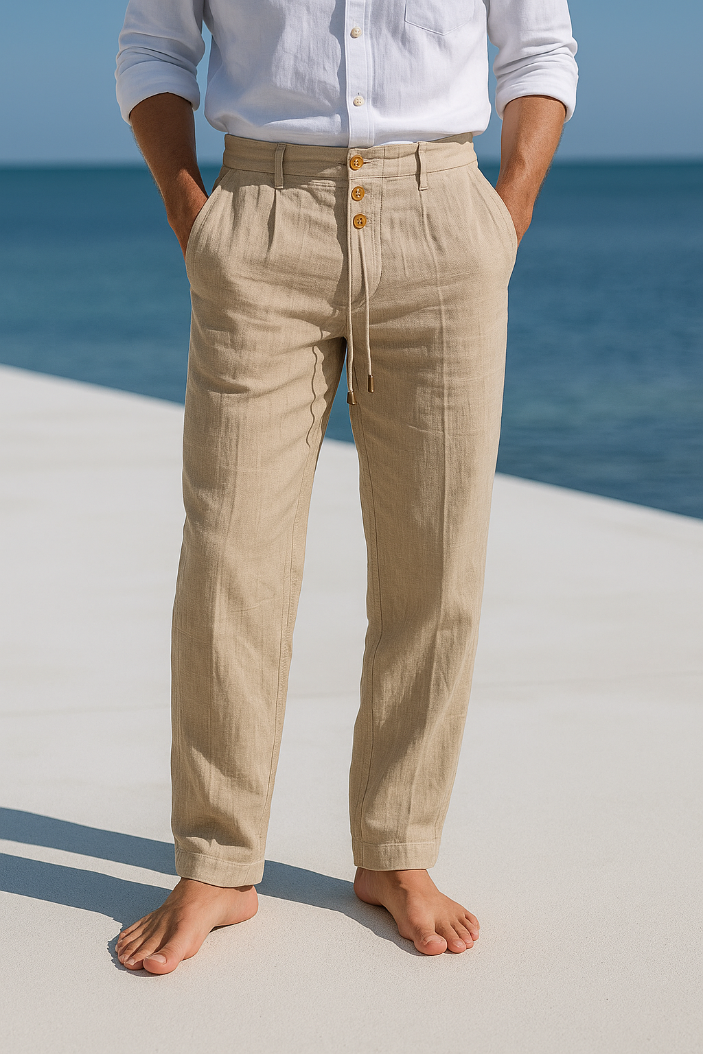 LIGHTWEIGHT LINEN SUMMER TROUSERS