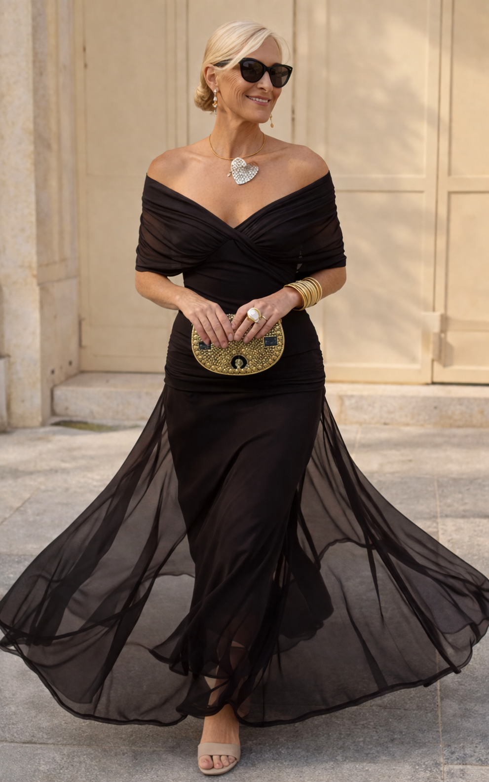 Timeless V-Neck Evening Dress