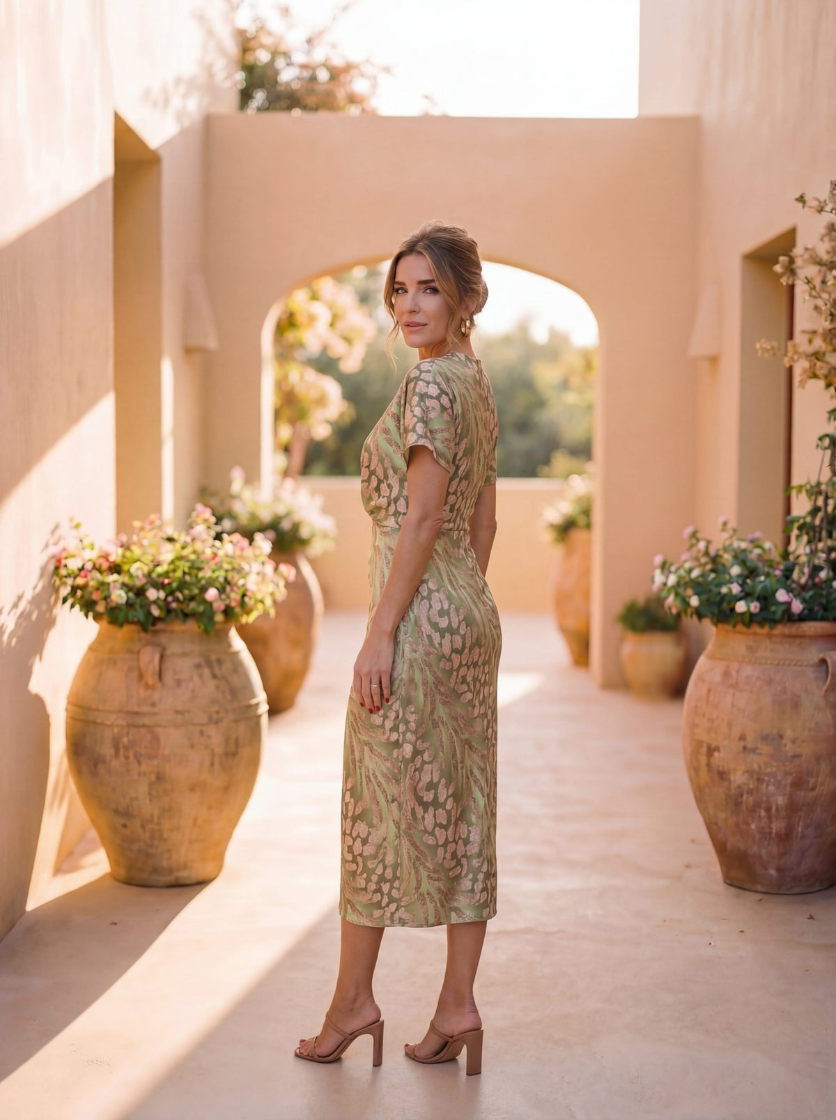 Hattie Silk Spring Dress in Ivory