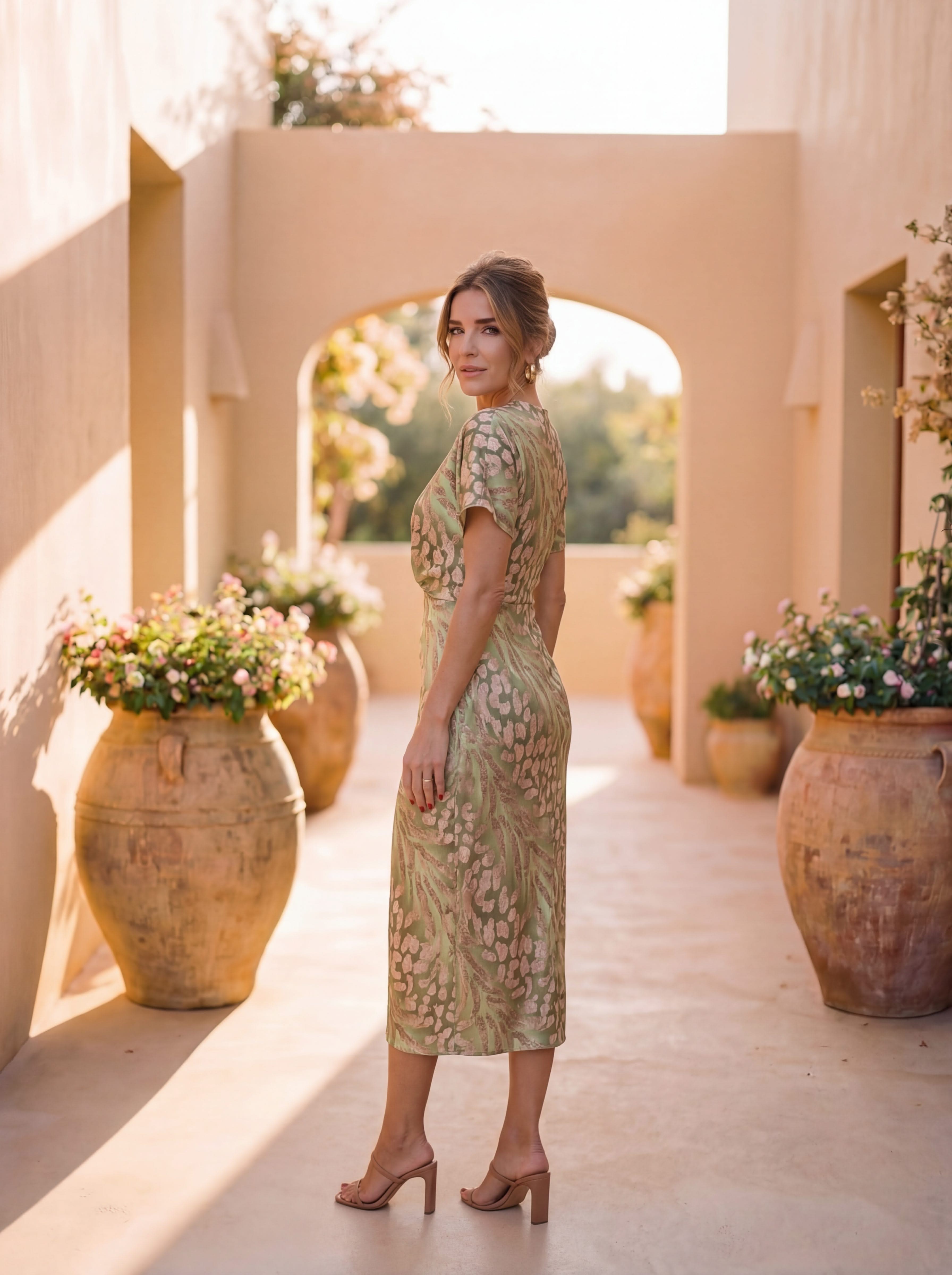 Hattie Silk Spring Dress in Ivory