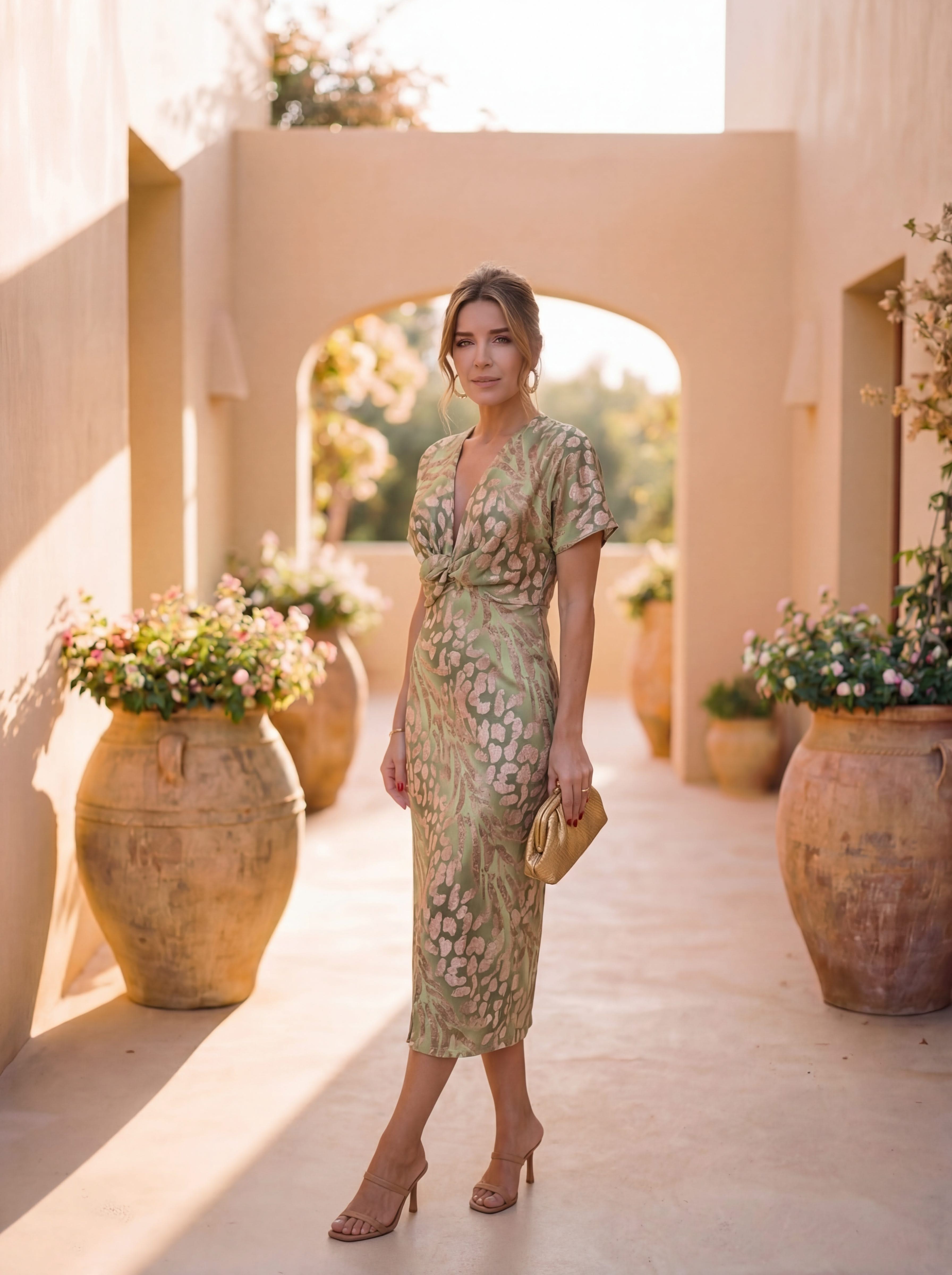 Hattie Silk Spring Dress in Ivory