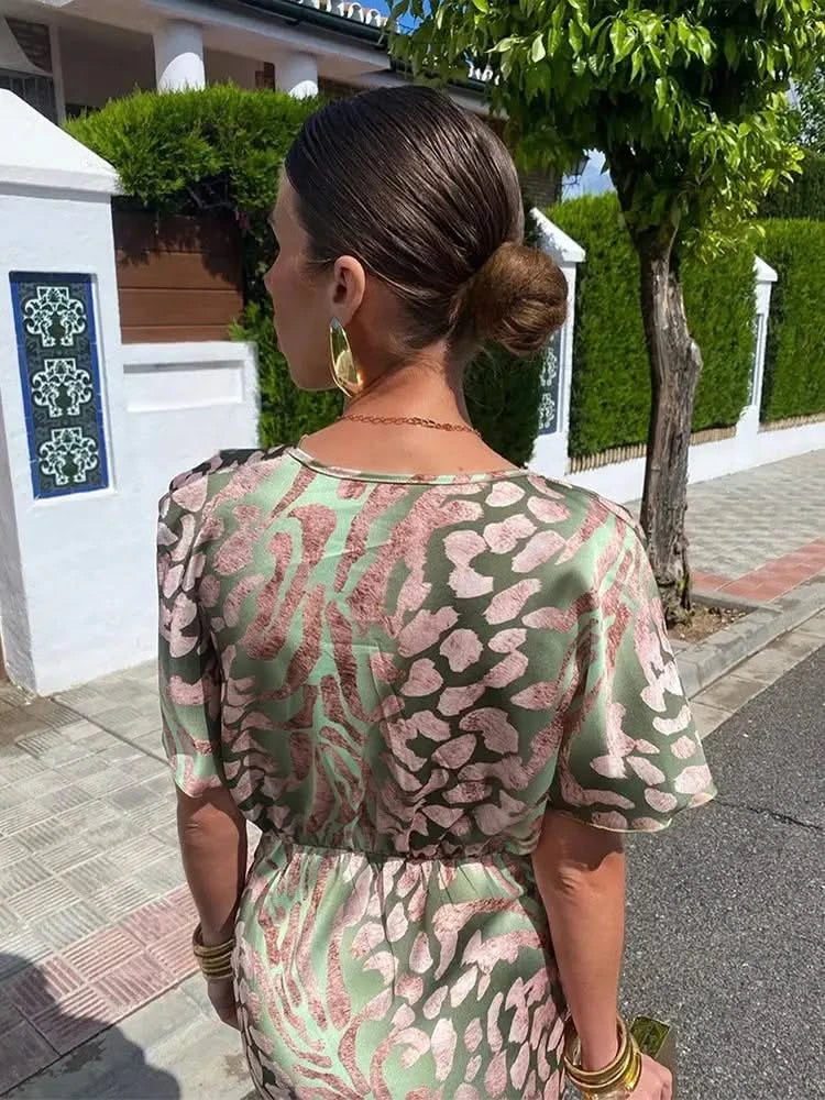 Florence Copper Silk Midi Dress