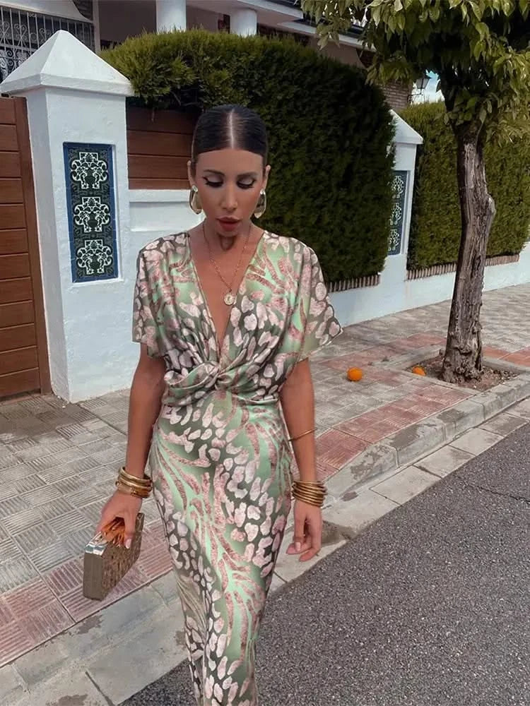 Florence Copper Silk Midi Dress