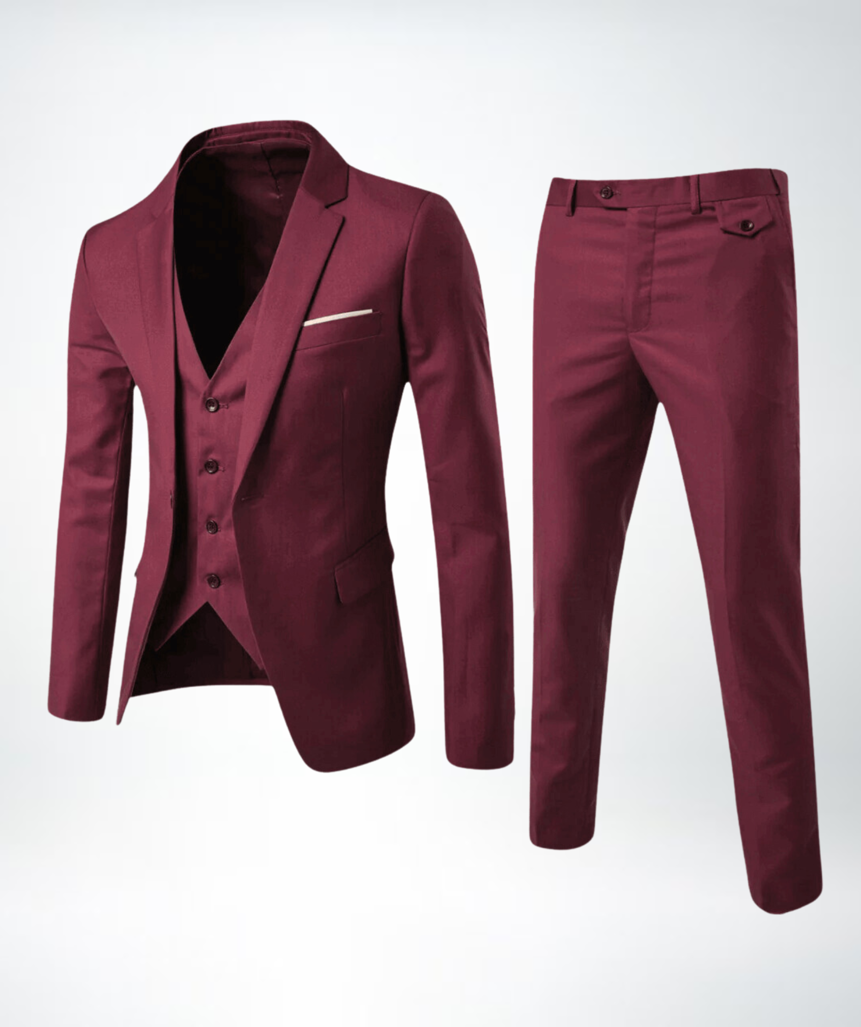 Refined Three-Piece Suit with Waistcoat in Charcoal