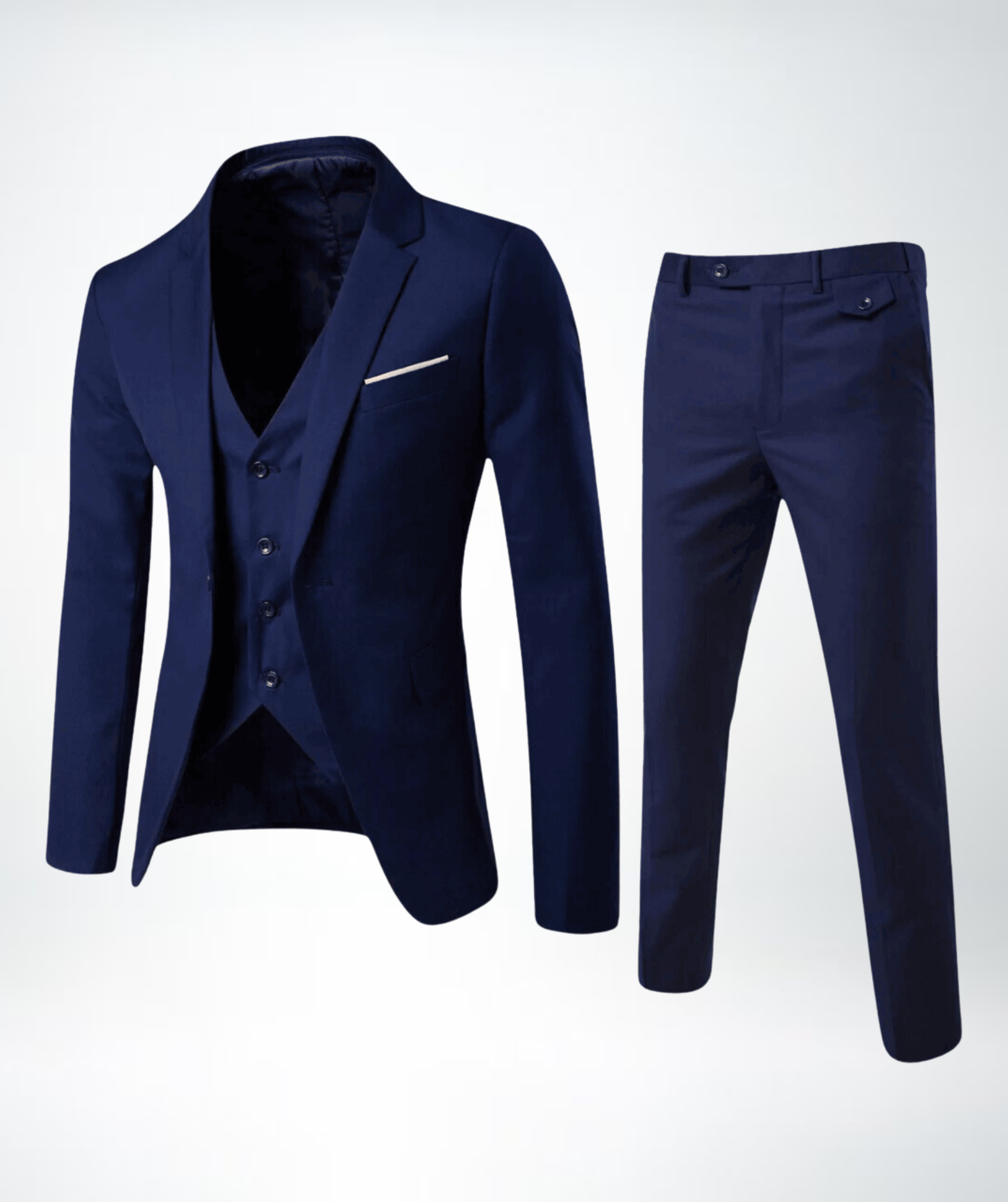 Refined Three-Piece Suit with Waistcoat in Charcoal