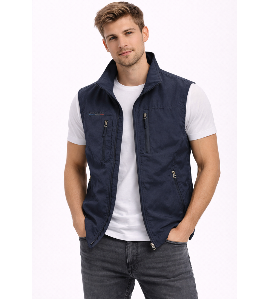 Men's Outdoor Vest with Stand Collar
