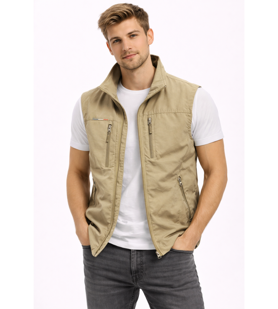 Men's Outdoor Vest with Stand Collar