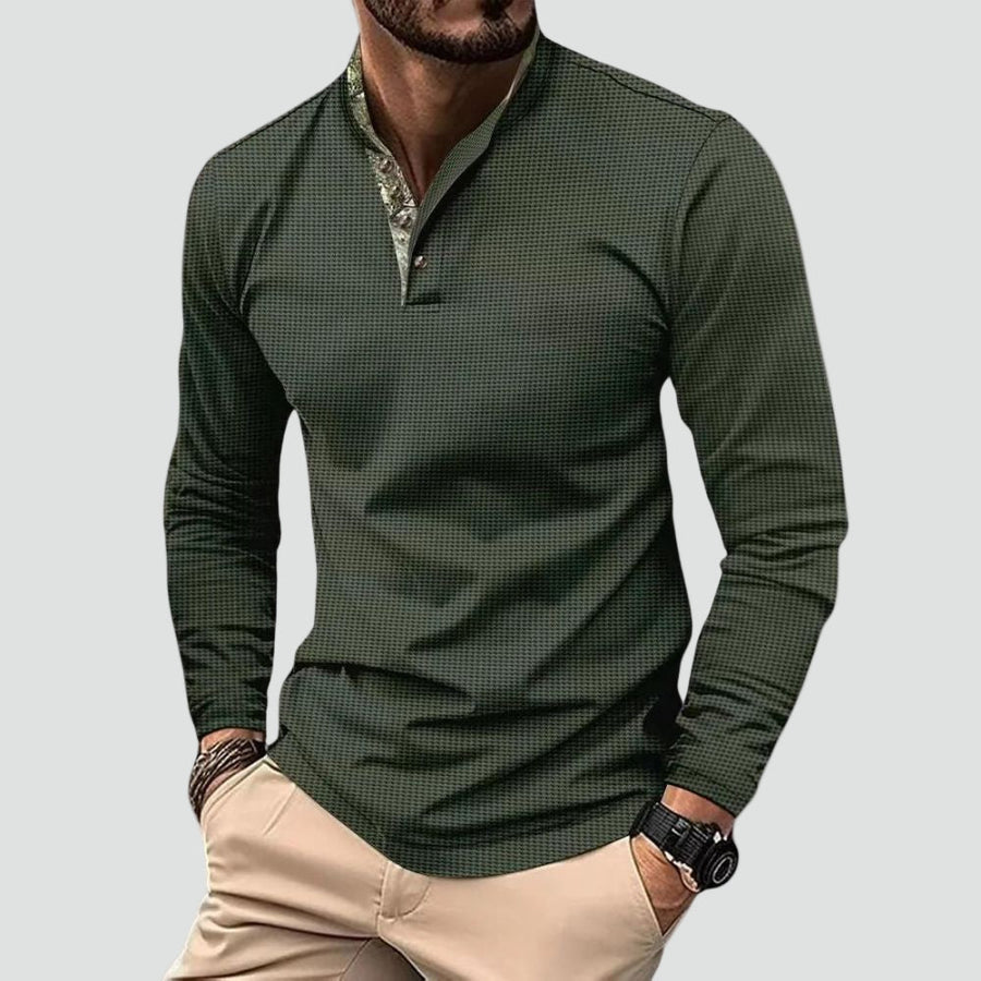 Men's Long Sleeve Polo in Breathable Fabric