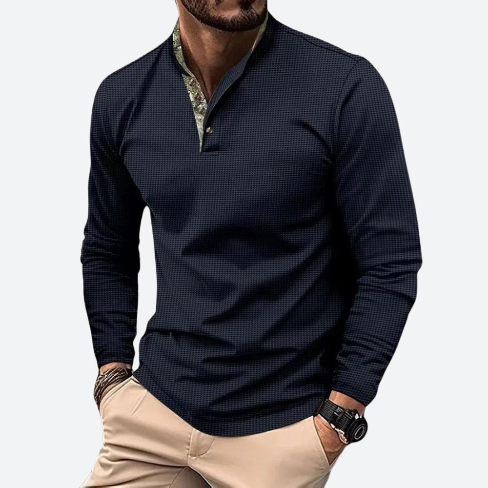 Men's Long Sleeve Polo in Breathable Fabric