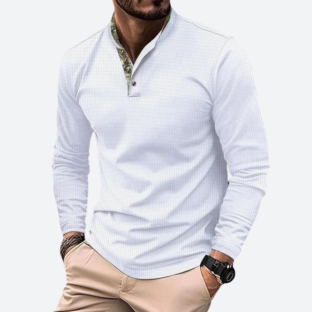 Men's Long Sleeve Polo in Breathable Fabric