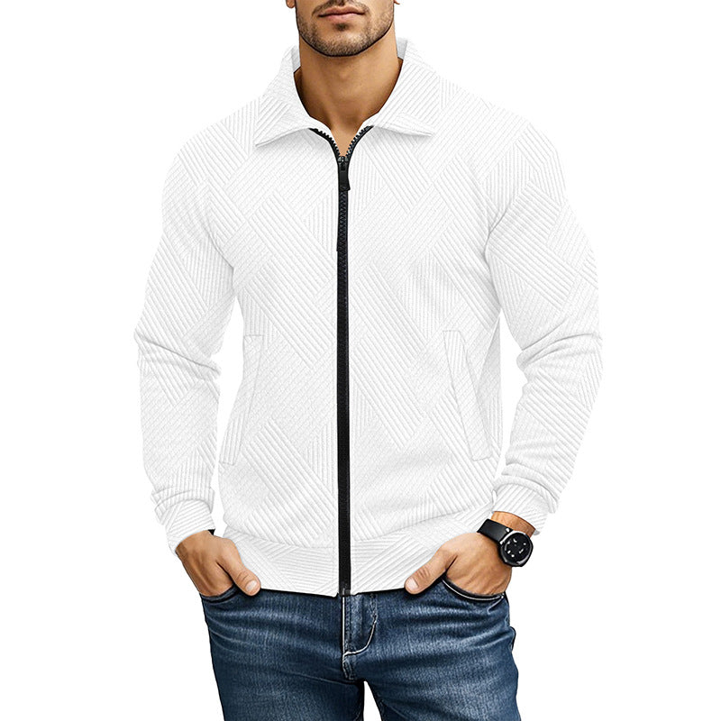 Textured Knit Vest with Zip Closure for Men