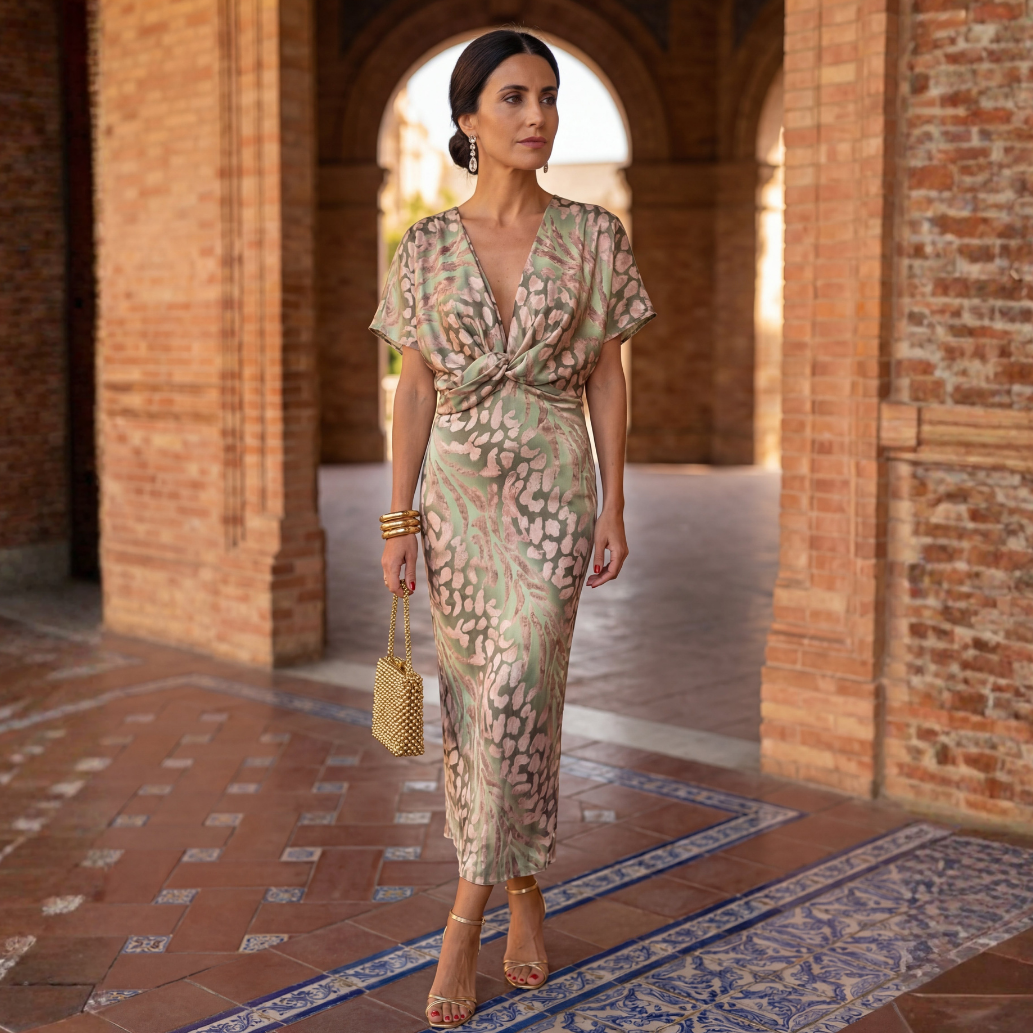 Hattie Silk Spring Dress in Ivory
