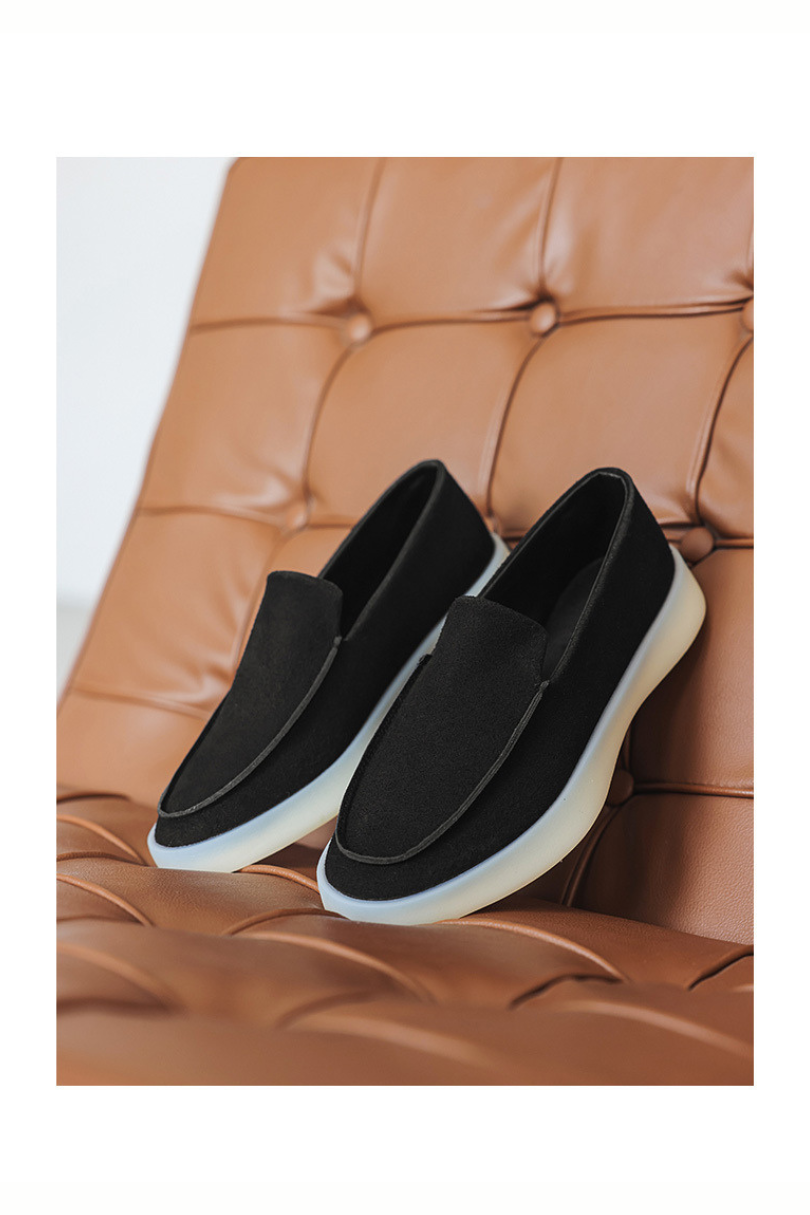 Lavencio Black Leather Loafers