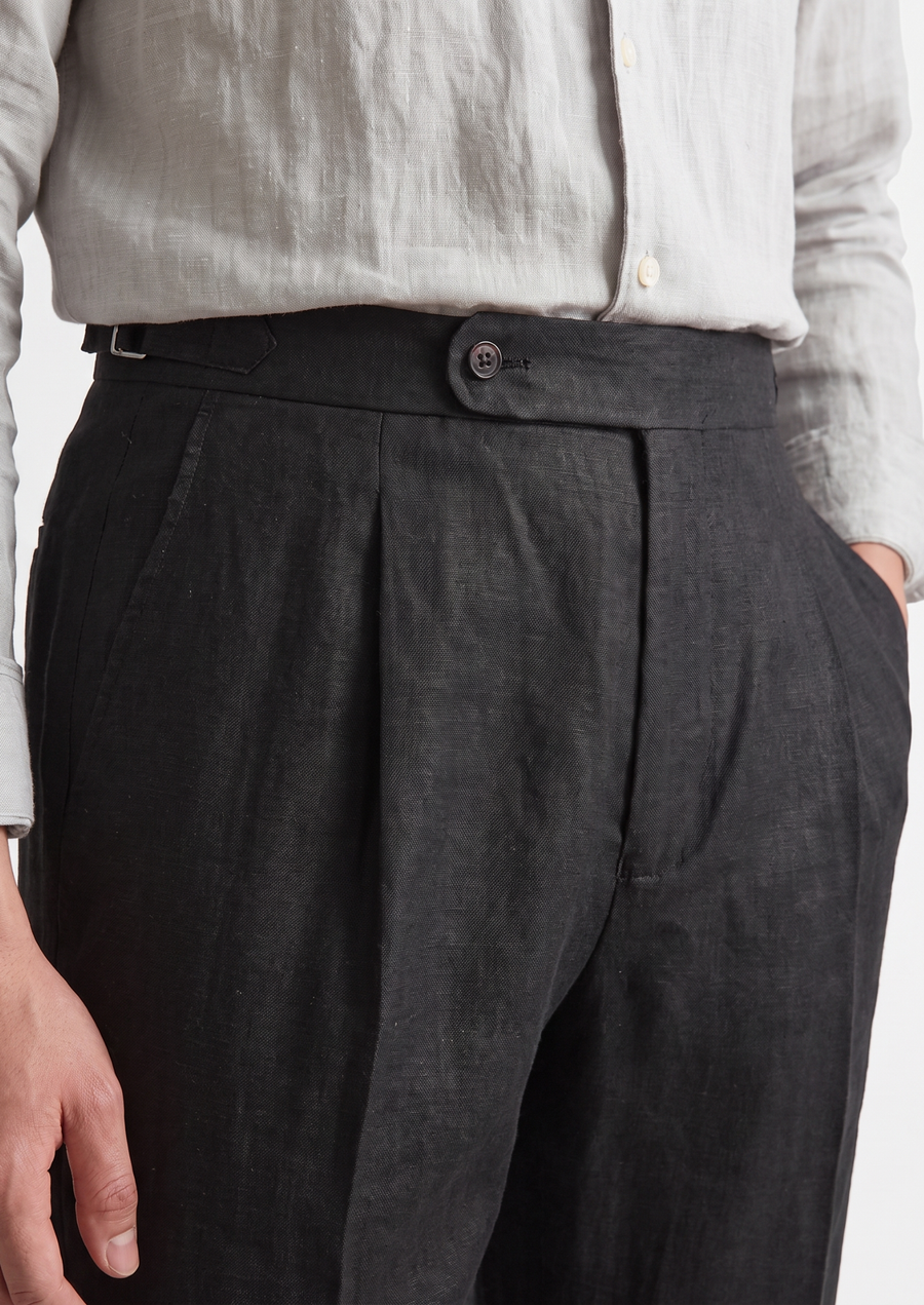 Tuscany Pleated Trousers in Noir
