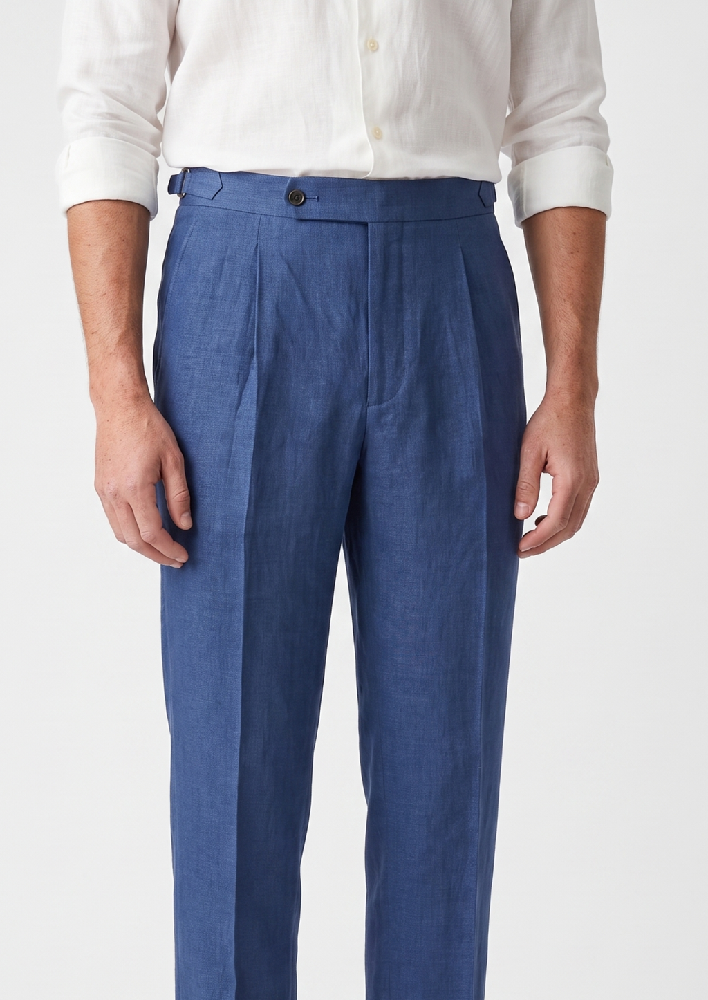 Tuscany Pleated Coastal Trousers in Blue