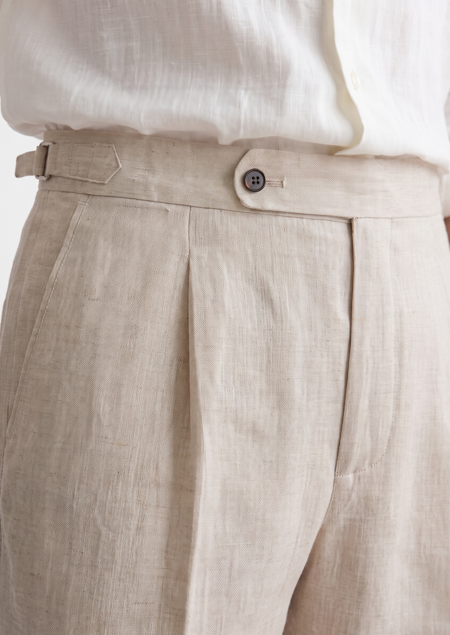 Tuscany Pleated Coastal Trousers in Ivory